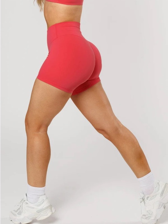 PARAGON Pants - PARAGON High-Waist Athletic Shorts in Red